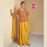 Designer Yellow Patywear Indo Sharara